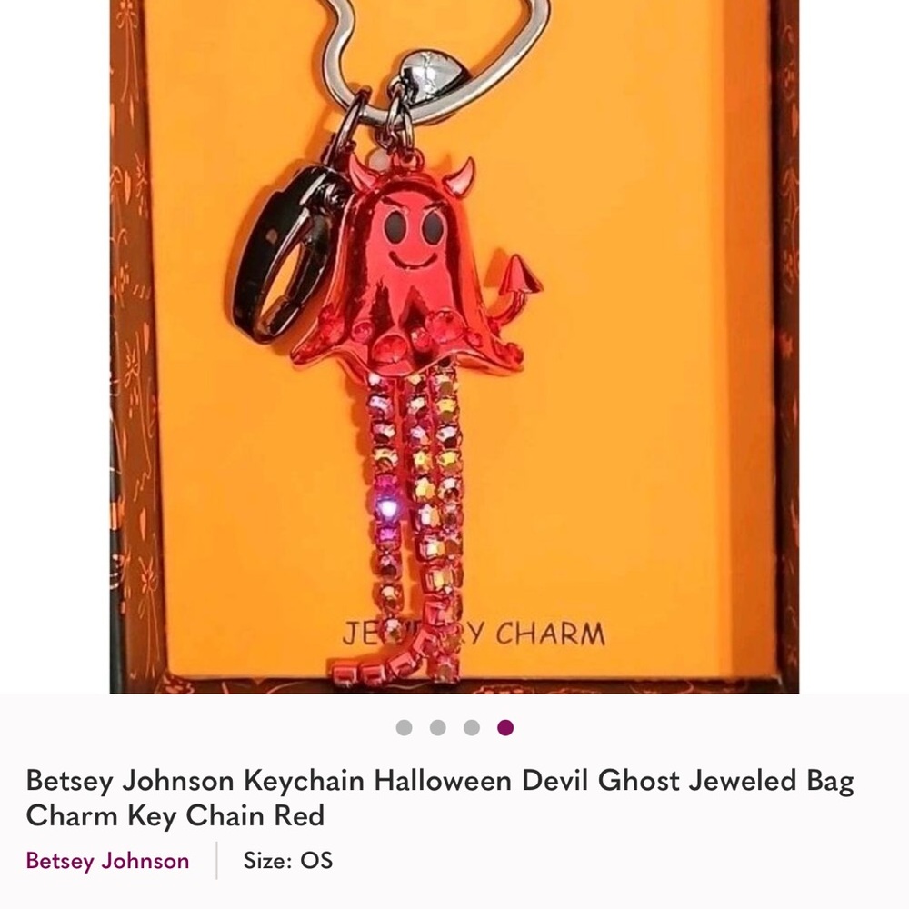 Betsey Johnson Red Jellyfish Charm